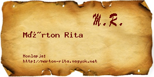 Márton Rita névjegykártya