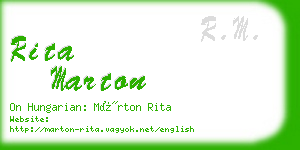 rita marton business card